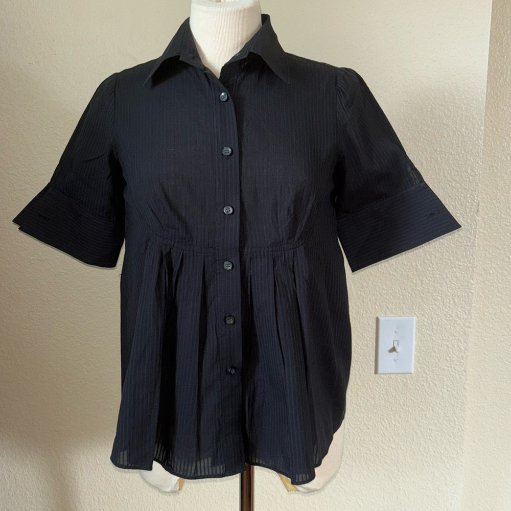 Club Monaco pleated front blouse